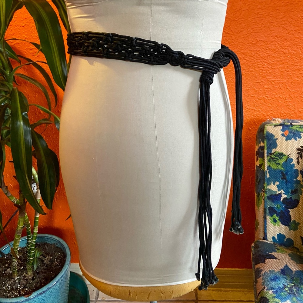 Black Macrame Belt